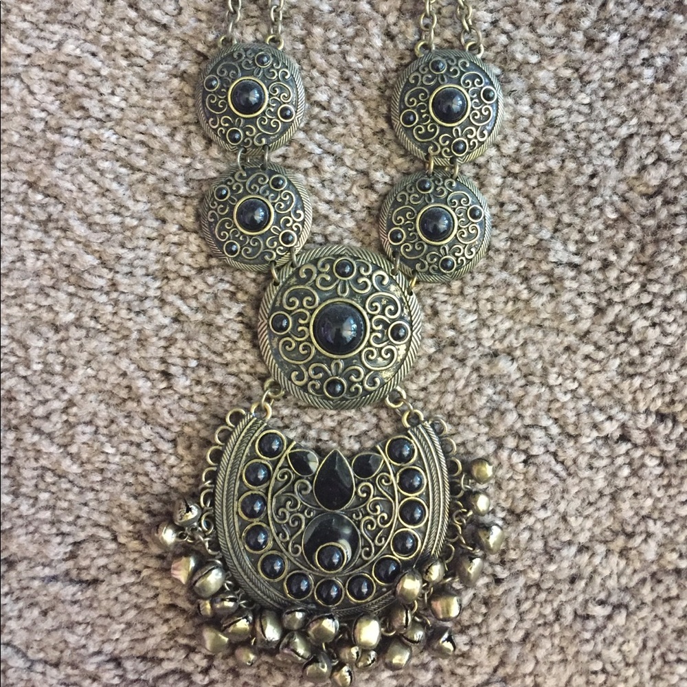 Gold and Black Necklace